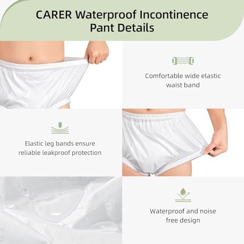 Carer Pull-On Waterproof Underwear Unisex Washable Diaper Cover for Incontinence Waterproof,Durable Leakproof Underwear for Incontinence to Use with Diapers & Briefs for Added Leakage Protection