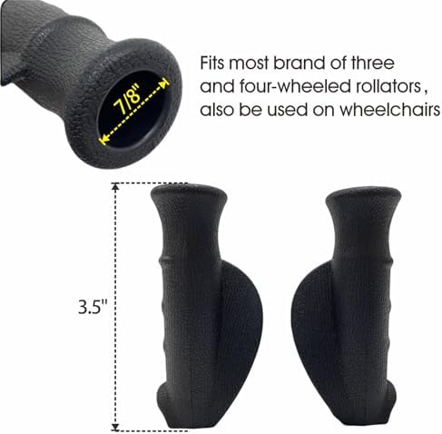 Rollator Hand Grip for Rolling Walker Replacement - Mobility Disabled Patient Handgrips Accessories, 0.78"(20mm), 2 Pcs