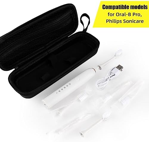 Hooqict Electric Toothbrush Travel Case for Oral-B Pro 1000, 2000, 3000, 3500, 1500 Travel Toothbrush Case Holder with Mesh Pocket Cover Protection, Protective Storage Bag Toothbrush Carrier