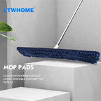 LTWHOME 24 Inch Microfiber Chenille Coral Washable Flat Mop Pad Refills(Pack of 6)