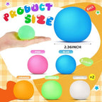 6 Pack Stress Ball for Kids Adults, Slow Rising Sugar Ball Fidget Stress Relief Relaxing Sensory Squeeze Fidget Toy Stretchy 2.4 Inch for Exercise Classroom Prize Party Favors Gift