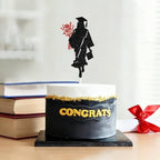 Glitter Congrats Girls Cake Topper, You Did It/Mastered That, 2026 Senior High School College Graduation Party Decor