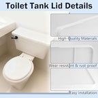 40271 Universal Toilet Tank Lid Cover Replacement, Adjustable, Fits Most Standard Toilets (White)