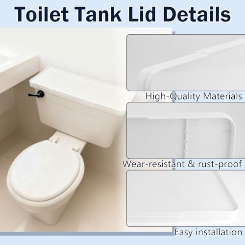 40271 Universal Toilet Tank Lid Cover Replacement, Adjustable, Fits Most Standard Toilets (White)