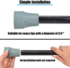 4 Pcs Crutch Tips 3/4 Inch Non Slip Walking Cane Tips Heavy Duty Crutch Feet Cap Rubber Cane Replacement Feet for Canes, Walking Sticks, Walkers