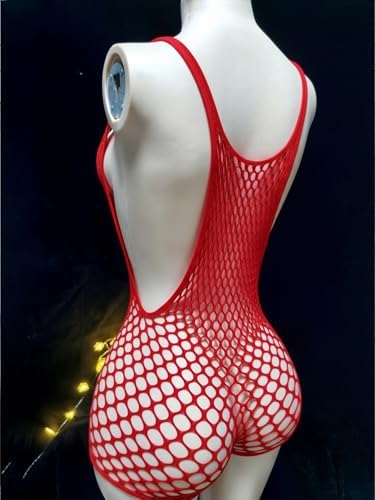 OYOANGLE Women's Fishnet Dress Bodysuit Hollow Out Lingerie Chemise Nightwear