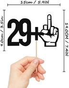 29+1 Cake Topper - Glitter Black 30th Birthday Cake Decorations, Perfect for Thirty Birthday Party, 30th Anniversary or 30 Fabulous