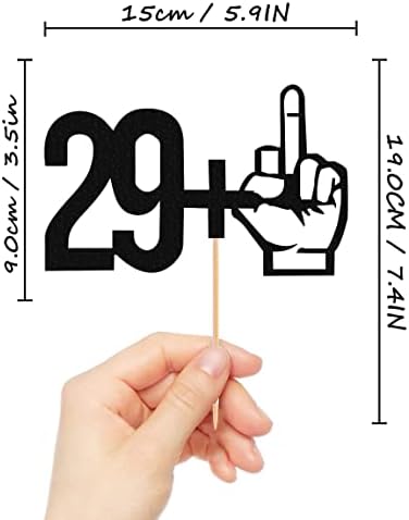 29+1 Cake Topper - Glitter Black 30th Birthday Cake Decorations, Perfect for Thirty Birthday Party, 30th Anniversary or 30 Fabulous