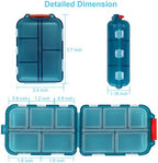 2PCS Travel Pill Box, Cute Pill Organizer, Small Pill Case, Portable Medicine Organizer for Purse, with 10 Compartments for Different Medicines