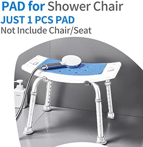 MINIVON Shower Chair Pad 9" x 14" Inch Bath Seat Cushion Anti Skid, Cover Bathroom Tub Transfer Bench, Stickable Waterproof Soft Foam Fit Bath Chair, Padded Shower Stool Seat Mat for Elderly