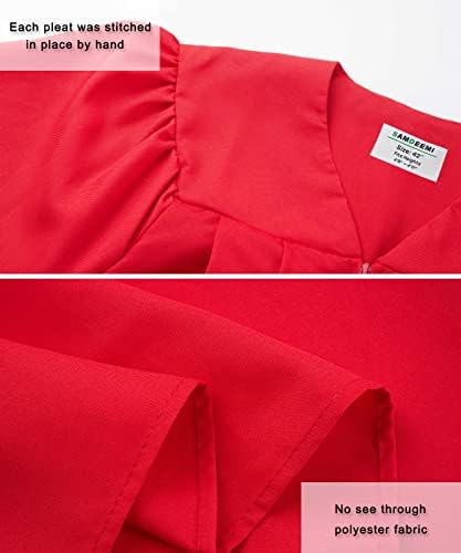 SAMDEEMI Unisex Adult Matte Graduation Gown Only, for High School, Bachelor, Choir Robes, Pulpit Robe, Pastor and Halloween