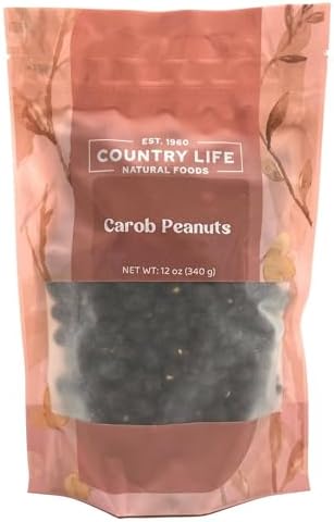 Carob Coated Peanuts - Sweet Carob Shell Crunchy Peanut Center - Chocolate Alternative Snack - Vegan (5 LB)