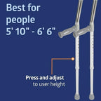 Medline Aluminum Forearm Crutches, Adult, Pack of 2