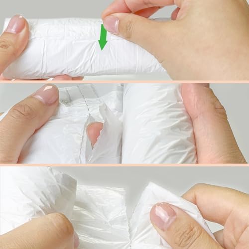 8 Gallon Trash-Bags Drawstring Kitchen-Garbage-Bag Unscented - White Plastic 54 Count Recyclable Restroom Liners Strong Compactor Can Tall Large Recycle Waste Basket Inwaysin