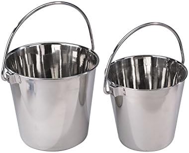 ProSelect Heavy Duty Stainless Steel Pails — Durable Pails for Kennels and Farms - 9¾", 9-Quart