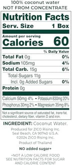 Zico 100% Coconut Water, No added Sugar, Refreshingly Delicious, Hydration with Electrolytes, 11.2 Fl Oz (Pack of 12)