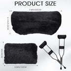 Threlaco Crutches Padding Universal Crutch Pads for Armpits and Hand Cushion Soft Fluffy Covers Accessories Sets for Underarm Armpits and Handles(Black)