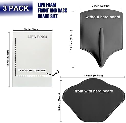 3 Pack Lipo Foam Ab Board Post Surgery Liposuction Abdominal Compression Board BBL Lumbar Molder Backboard For Liposuction
