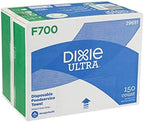Georgia-Pacific Dixie Ultra F700 Flax Disposable Foodservice Towel by GP PRO (Georgia-Pacific); Environmentally Friendly; White and Green Stripe; 29651; 150 Wipes Per Box; 1 Box Per Case