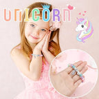 Hidepoo Graduation Gifts - Unicorn Bracelets for Girls, Adjustable Unicorn Bracelet Beaded Initial Bracelet Jewelry Birthday Graduation Gifts for Girls Kids Teen Girl