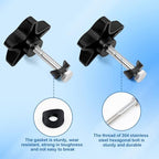 Rollator Walker Replacement Knobs for Wheels 2 Set Rollator Parts Knobs Drive with M6 Track Bolt Set