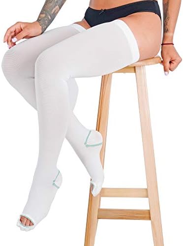 Anti Embolism Compression Stockings, Thigh High Unisex Ted Hose Socks 15-20 mmHg Moderate Level