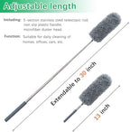4 Pack Small Microfiber Feather Duster, with 13" to 30" Extendable Pole, Microfiber Head, Cleaning Tool for Cleaning Office, Car, Computer, Furniture, Sofa (Orange/Blue/Green/Gray)