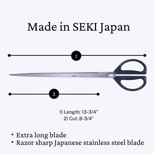 ALLEX Extra Long Giant Scissors 13-3/4" Razor Sharp Japanese Stainless Steel Blade, Ideal for Ribbon & Paper Cutting, Heavy Duty