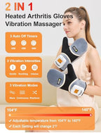 CAMECO 2-in-1 Cordless Heated Arthritis Gloves & Hand Massager for Pain Relief, 5000mAh Heating Pad for Hands for Arthritis, 104℉-140℉ Rechargeable Vibration Hand Warmers for Women Men