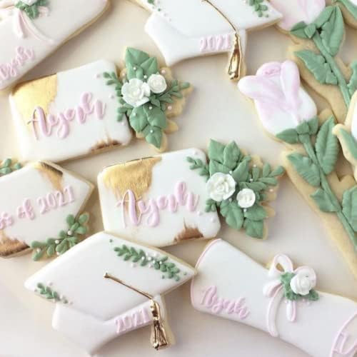 30 White Icing Flowers by Simply Sucré | Small Edible Sugar Roses | Wedding Cake Decorations & Favors | Royal Icing Flowers
