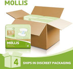 MOLLIS Adult Diapers for Women and Men, Unisex Disposable Incontinence Briefs with Tabs, Odor Control, Small, 15 Count
