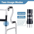 300LBS Lightweight Folding Walker with Seat,Storage Bag,Adjust Height (5'-6'5"), 2-in-1 Fixed/Cross Modes, Stable Aluminum Mobility Aid for Seniors, Post-Surgery Patients & Mobility-Impaired
