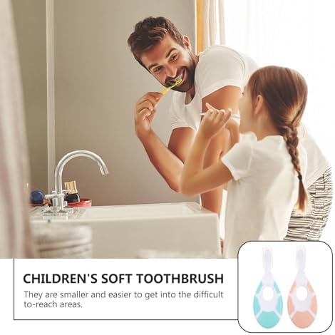 Toothbrush Set 2pcs, Soft Silicone Bristles Training Toothbrushes and Babies Ages 0-10, Gentle Oral Care for Sensitive Gums, Mint Green and Pink Random Color