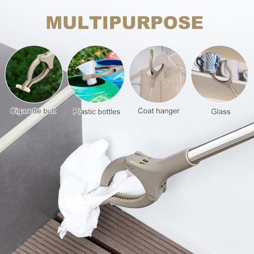1pc Stainless Steel Trash Clamp Rubbish Pick Up Clip Garbage Cramp Iron for Sanitary Workers Non-Slip Handle Easy Operation for Efficient Litter Collection