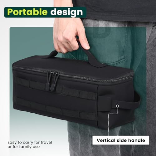 First Aid Bag Empty,Travel Bag Empty Pill Box Organizer, Portable Travel Pill Bottle Organizer for Home Outdoor Emergency Traveling(black,13.78 x 5.91 x 4.72 in)
