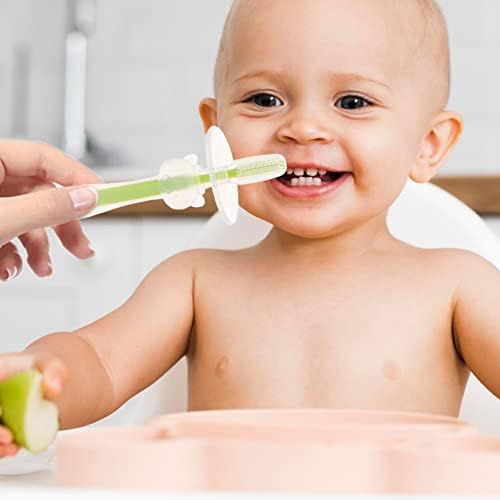 Beaupretty 4pcs Silicone Toothbrush with Base Boy Girl Training Oral Cleaner for Gums and Tongue Soft Bristles for Safe Newborn Use