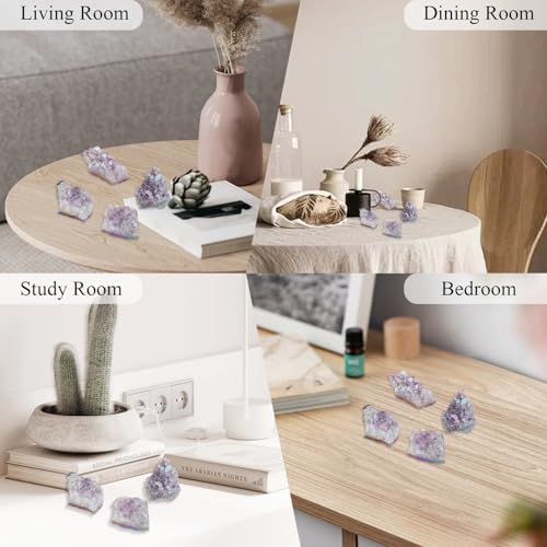 ZHIYUXI Angel Aura Amethyst Crystal Rocks Gem Stones Crystals and Stones Natural Rock Gemstone Raw Crystals Cluster Bismuth Crystals Energy Balance Reiki 1Pc 50-70g