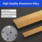 NeatiEase T Molding Floor Transition Strip, Aluminum Laminate Flat Divider for Joining Gaps, Threshold, Tiles, Gold, 4ft x 1.6in (3pcs)