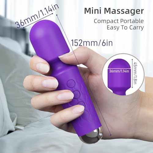 Apowand Mini Personal Massage Small Cordless Handheld Bullet Massager - Powerful - Quiet - Back Legs Hand Pains and Sports Recovery (Purple)