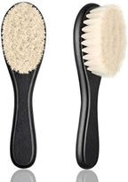 Shappy 2 Pieces Barber Fade Brush Men Beard Brush Neck Duster Cleaning Grooming Tool Soft Beard with Wooden Handle for Barber Hair Cutting Kits(Black)