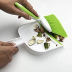 Broom Dustpan Brush Small Dust pan: Small Broom and Dustpan Set Mini Dust pan and Brush Set for Desk, Home, Camping Tent (Light Green)
