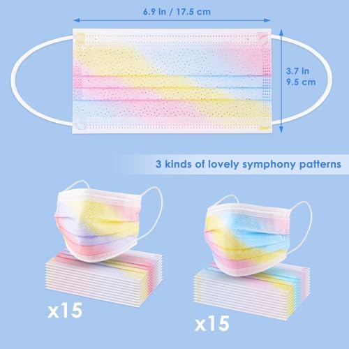 NiHealth Disposable Cute Face Masks for Adults Women Men, Breathable Mask with Elastic Earloop, Full Face Protection