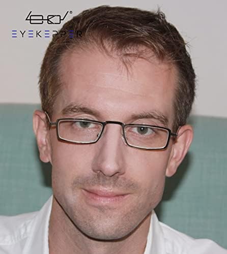Eyekepper 5-Pack Stainless Steel Frame Half-eye Style Reading Glasses Readers Brown +2.75