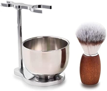Men's Shaving Brush Set, 3 Pcs Grooming Set of Shaving Brush Stand and Bowl for Wet Shaving