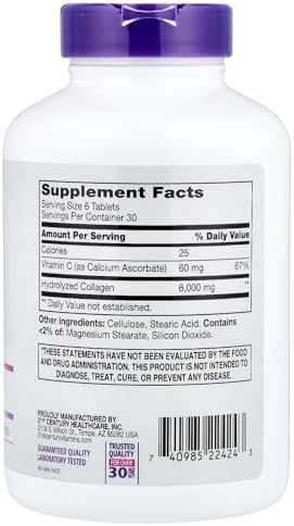 21st Century Super Collagen Plus Vitamin C Tablets, 180 Count
