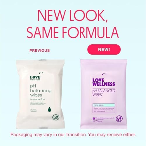 Love Wellness pH Balancing Wipes for Women | Fragrance-Free | Vulva Cleanser for Balanced pH, Intimate Health & Hygiene | Non-Irritating with Aloe Vera for Sensitive Skin | Travel Size | 3-Pack