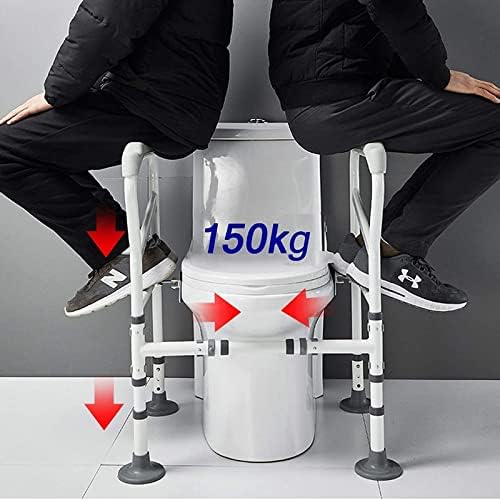 Adjustable Toilet Surround Frame, Comfort Safety Grab Rail, Foldable with Non-Slip Suction Cup Toilet Safety Frame Punch-Free Anti-Rollover, for Elderly/Disabled