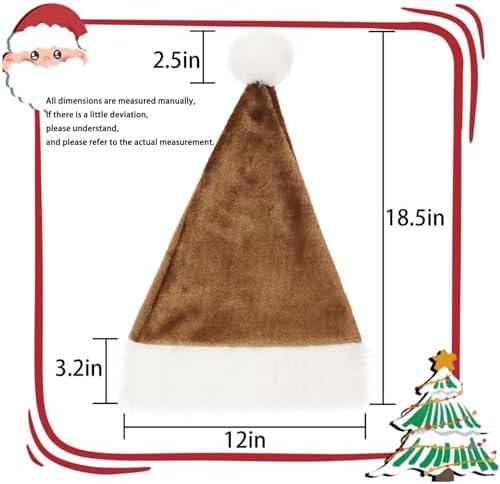 Santa Hat Xmas Holiday Hat for Adults Unisex Christmas Hats for Christmas Holiday Party Supplies
