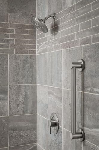 Moen YG0418BN Bathroom Safety 18-Inch Stainless Steel Modern Bathroom Grab Bar, Brushed Nickel