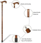Wood Cane 36 Inches Natural Classic Wood Walking Stick Fancy Canes Ergonomic Wood Cane for Seniors (Elegant Derby Handle)